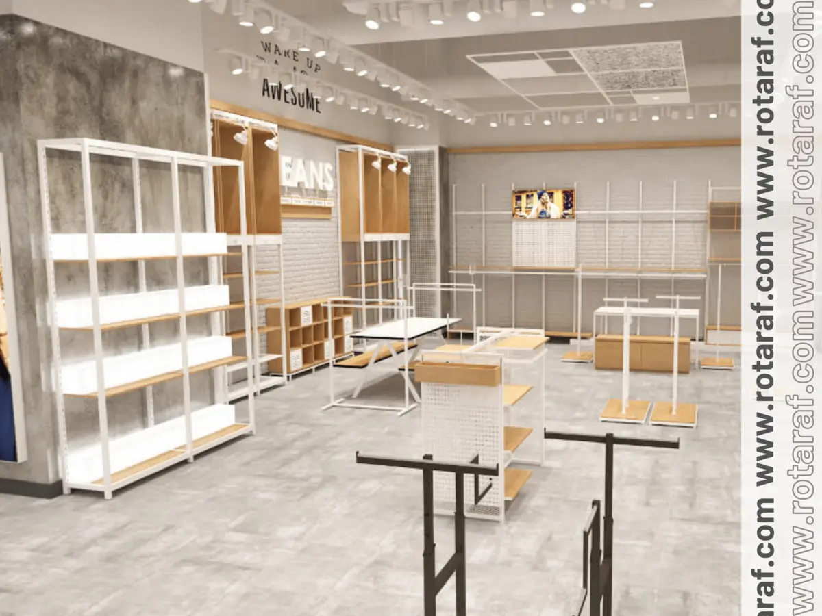 Tekstil showroom rafları