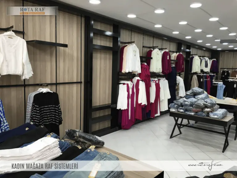 kadın mağaza raf sistemleri