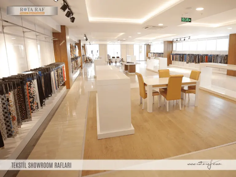 Tekstil showroom rafı